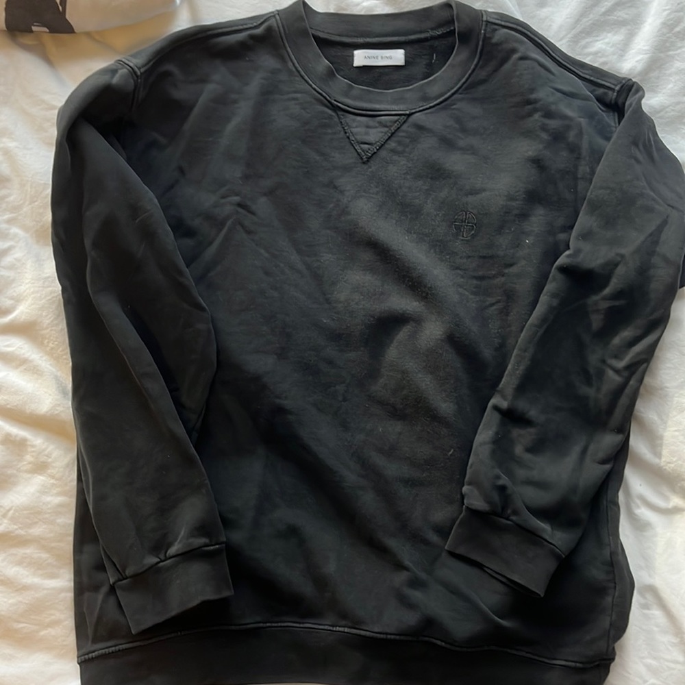 Anine Bing washed black crewneck